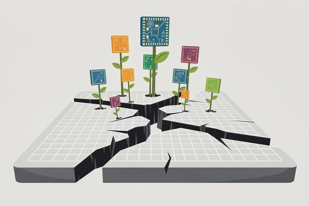 AI 可能打破 Nvidia 晶片霸權 — AI 生成編輯插畫