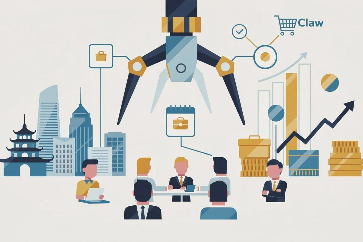 3800萬月活AI代理OpenClaw:當投資決策交給機器人 — AI 生成編輯插畫